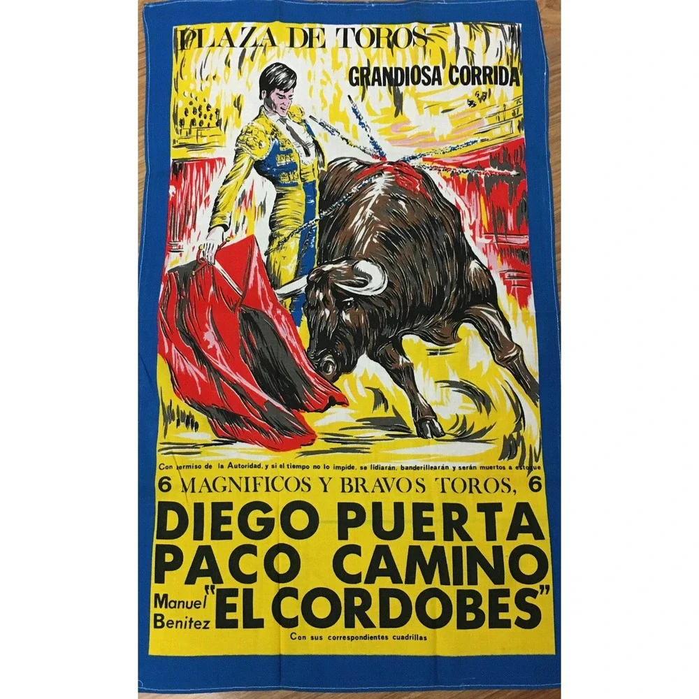 Matador Bull Fight Plaza Plaza De Toros Grandiosa Towel Wall‎ Hanging Suvioneir